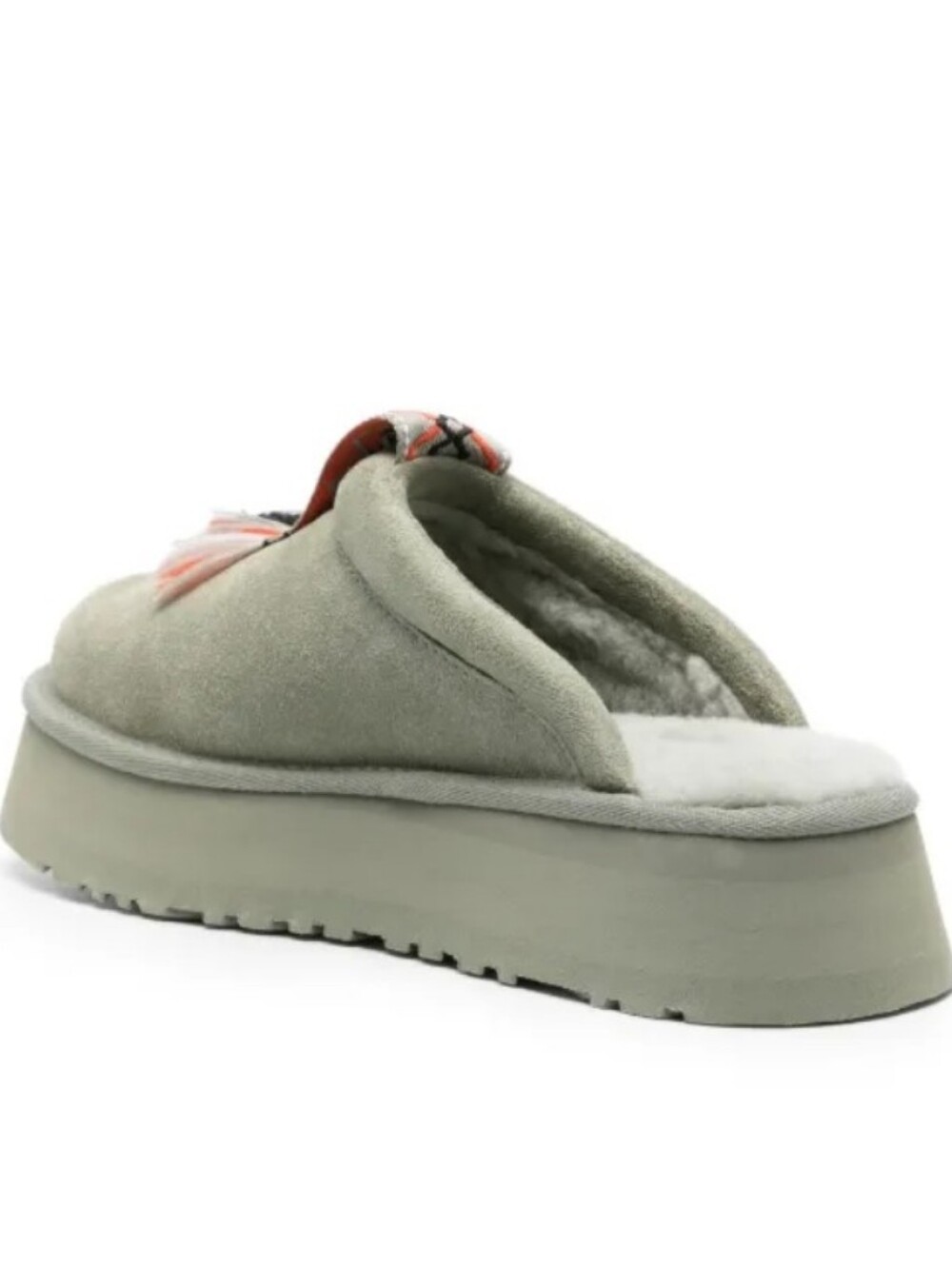 UGG Women's Sage Green Suede Platform Slippers Size 7 - Picture 2 of 11